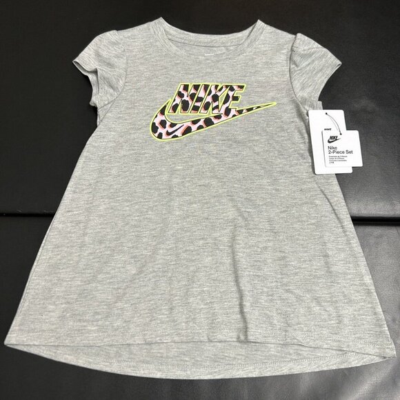 NWT Nike Leopard Print Leggings & Tunic Set Girls Size 6 - Picture 2 of 3